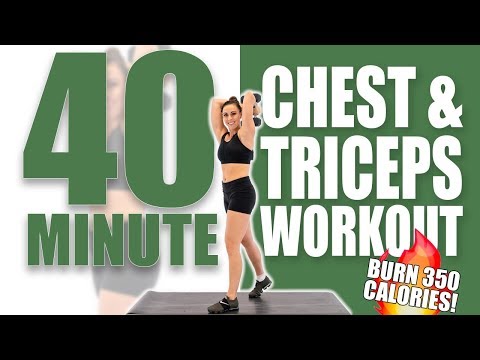 40 Minute Chest &amp; Triceps Workout 🔥Burn 350 Calories! 🔥Sydney Cummings