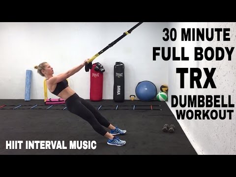 TRX Workout, FULL BODY TRX + Dumbbell HIIT Training, Suspension Trainer Workout