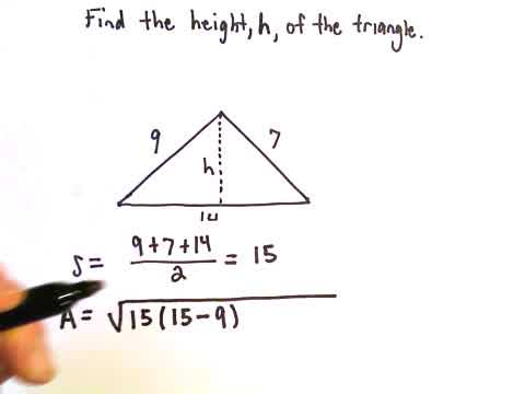 Heron&#039;s Formula to Find Height of a Triangle