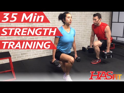 35 Min Strength Training for Women &amp; Men at Home - Weight Training Workouts for Men &amp; Women