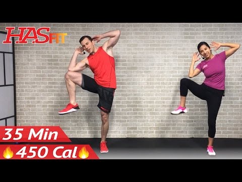 35 Min Standing Abs &amp; Low Impact Cardio Workout for Beginners - Home Ab &amp; Beginner Workout Routine