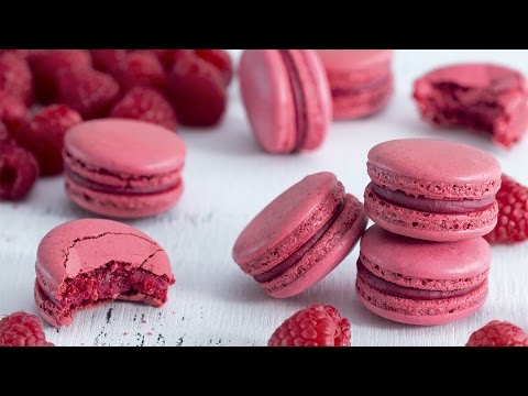 Raspberry Macarons - Italian Meringue Method