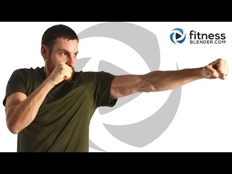 50 Minute Cardio Kickboxing &amp; Abs Workout for Stress Relief &amp; Fat Burning Cardio