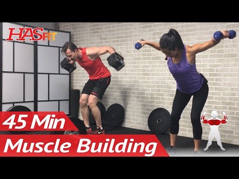 45 Min Chest and Back Workout with Dumbbells at Home - Upper Body Workout Routine for Men &amp; Women