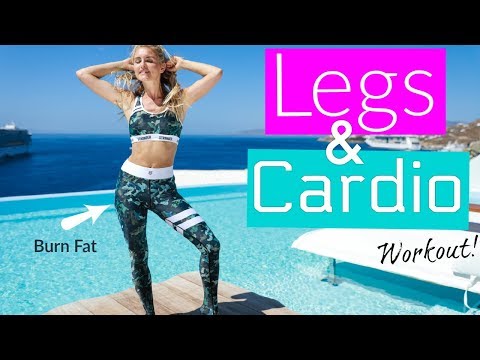 Legs and Cardio Workout - FAT BURN AT HOME | Rebecca Louise