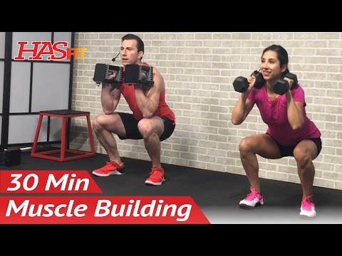 30 Min Home Leg Workout with Dumbbells for Women &amp; Men - Bodybuilding Legs Workout at Home Exercises