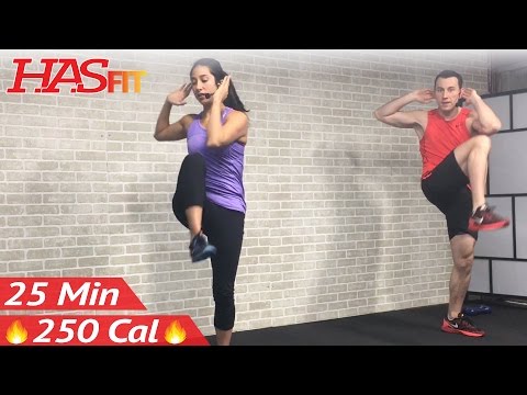 25 Min Low Impact Cardio Workout for Beginners - HIIT Beginner Workout Routine at Home for Women Men