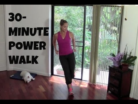 Indoor Walking Exercise - Full Length 30-Minute Power Walk (fat burning, walking workout)