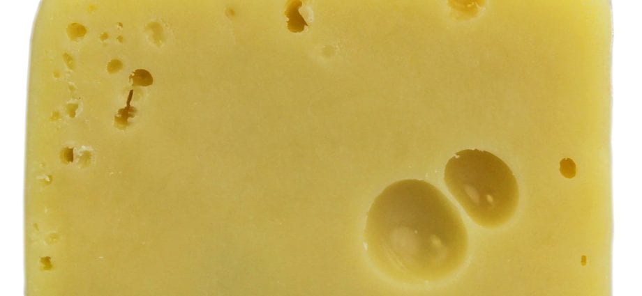 Peynir "İsviçre"% 50 - kalori içeriği ve kimyasal bileşim