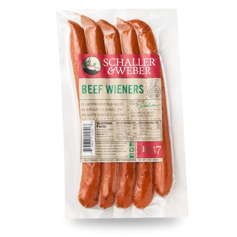 Wieners beef &#8211; calorie content and chemical composition