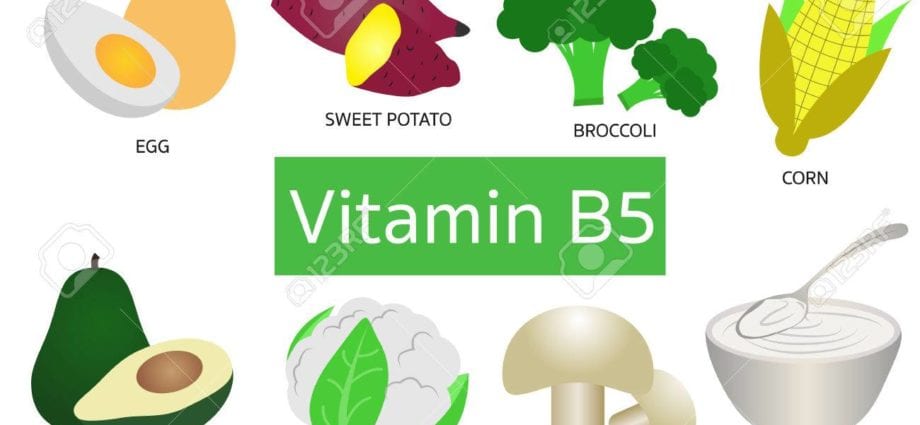 Vitamin B5 i fødevarer (tabel)