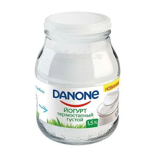 Yogurt 1.5% &#8211; calorie content and chemical composition
