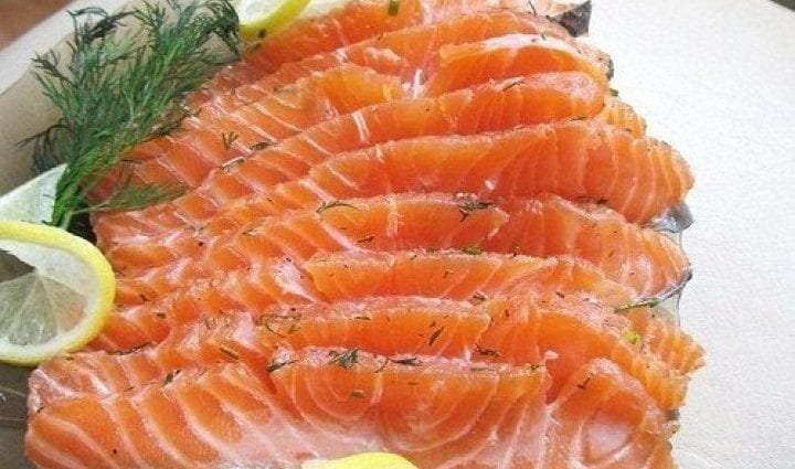 三文鱼腌制–卡路里含量和化学成分