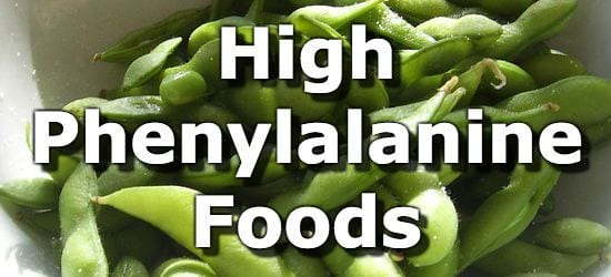 Phenylalanine in foods (table)