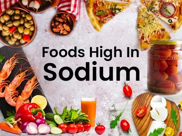 Table of the sodium content in foods