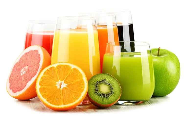 Calorie content of fresh juices (table)