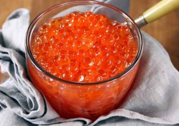 Salmon Caviar - kandungan kalori dan komposisi kimia