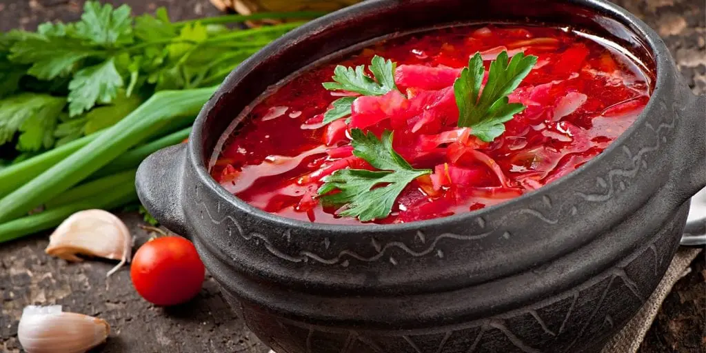 Borscht with fresh cabbage &#8211; calorie content and chemical composition