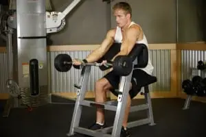 the Rise of EZ-bar biceps on the Scott bench