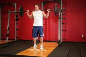 the donkey raises with a barbell