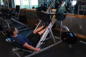 the rise of the socks in the simulator leg press