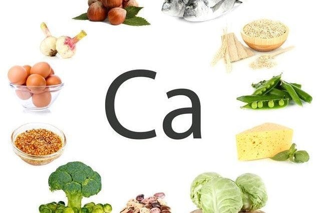 Tabla de contenido de calcio en los alimentos.