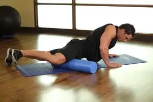 Stretching for the lateral muscles of the thigh