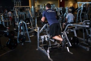 bending the legs at the trainer standing