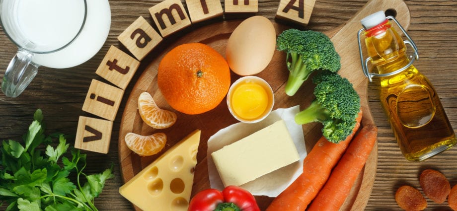 Таблица содержания витамина А в продуктах питания