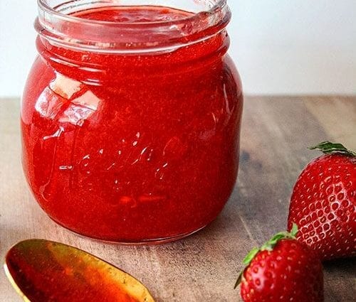 Jam Strawberry - atiny misy kaloria sy fangaro simika
