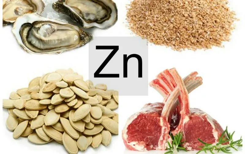 Zinc in foods (table)