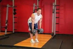 Thrust dumbbells in the slope of the neutral grip