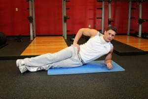 Exercise for the oblique muscles of the abdomen &#8220;the Bridge&#8221;