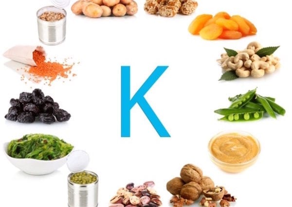 Vitamin K in foods (table)
