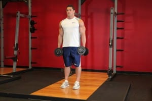 back Lunges with dumbbells (reverse lunges)