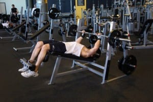 the Bench press on the bench with a negative slope