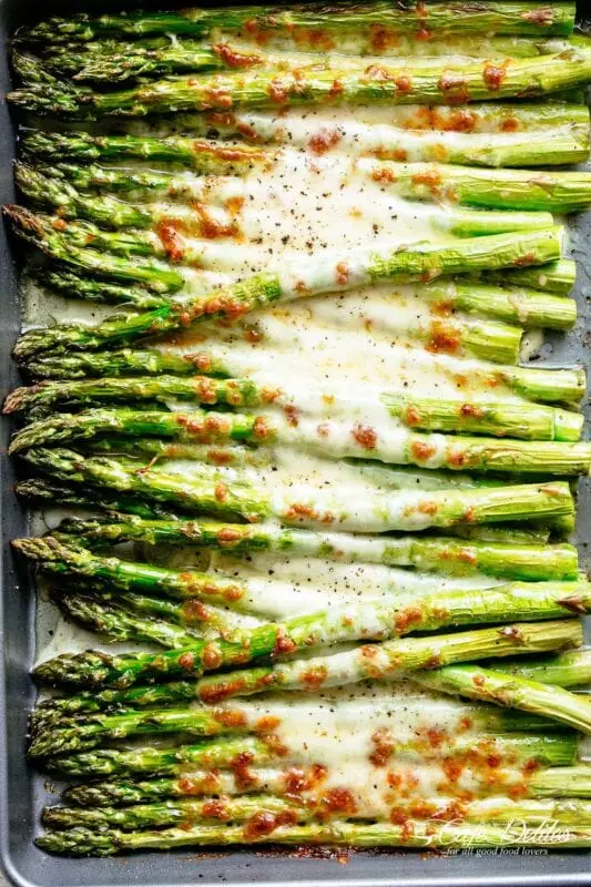 Asparagus with cheese recipe. Calorie, chemical composition and nutritional value.