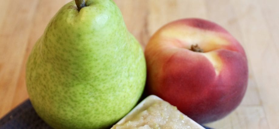 Baby food, Fruits, pears with pineapple, puree