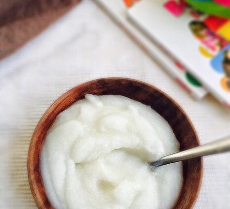 Baby food, Porridge, rice, with banana, dry