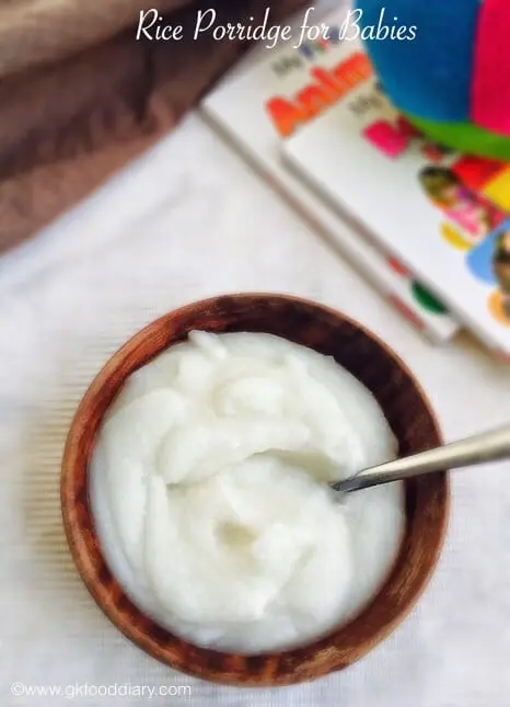 Baby food, Porridge, rice, with banana, dry