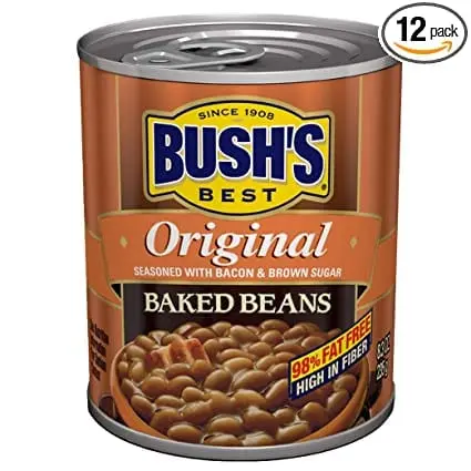 Baked beans, canned, without salt