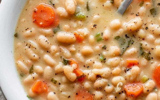 Bean soup recipe. Calorie, chemical composition and nutritional value.