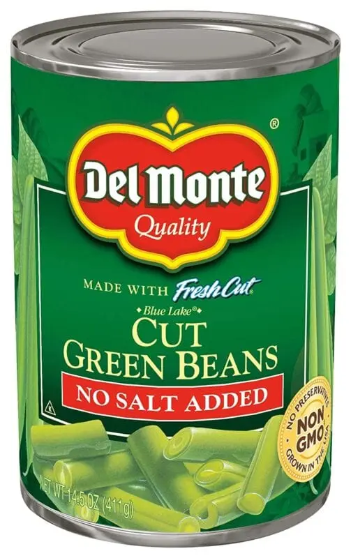 Beans, green, canned, without salt