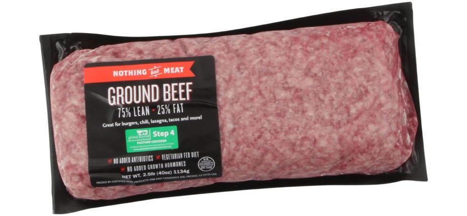 Beef, Ground Meat, 75% Lean / 25% Fat, Raw