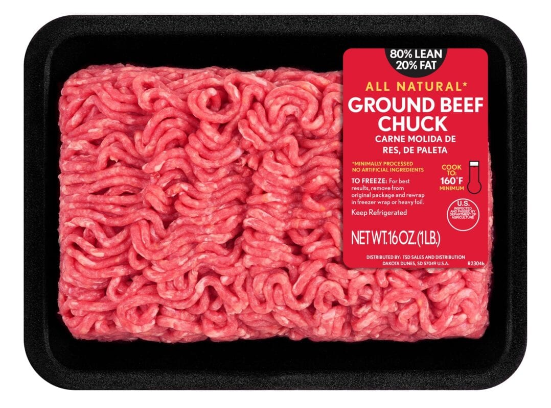 Beef, Ground Meat, 80% Lean / 20% Fat, Raw