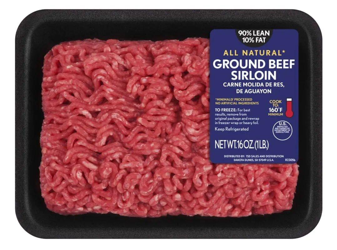 Beef, Ground Meat, 90% Lean / 10% Fat, Raw