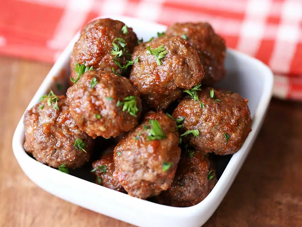 Beef, minced meatballs, 85% lean meat / 15% fat, pan fried