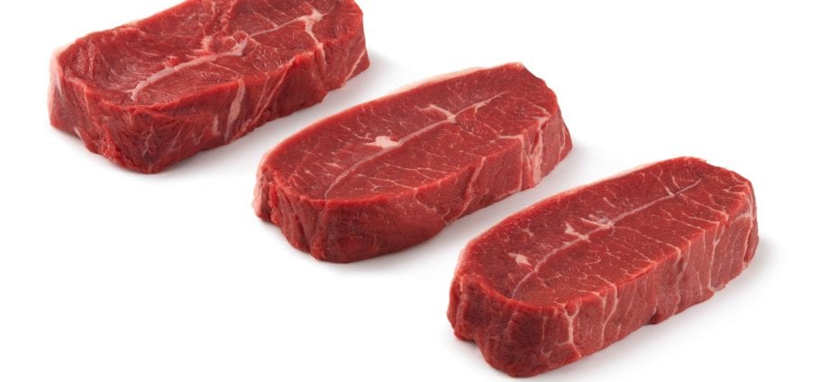 Steak, Top Blade, vykostěné, hovězí, pouze maso, upravené na 0 ”tuk, první stupeň, grilované