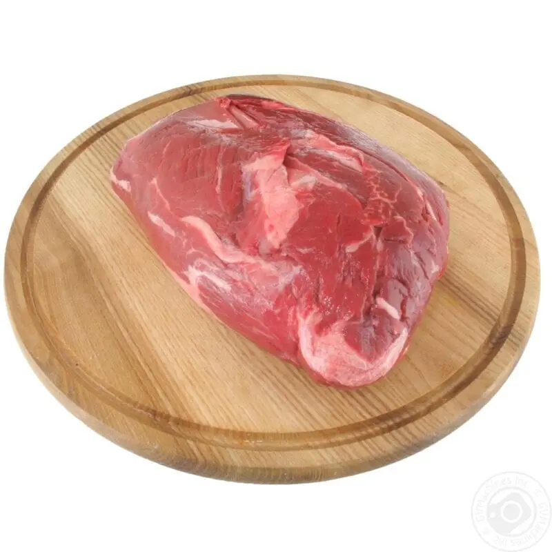 Beef, shoulder flesh, meat with fat removed to 1/8 ″, raw