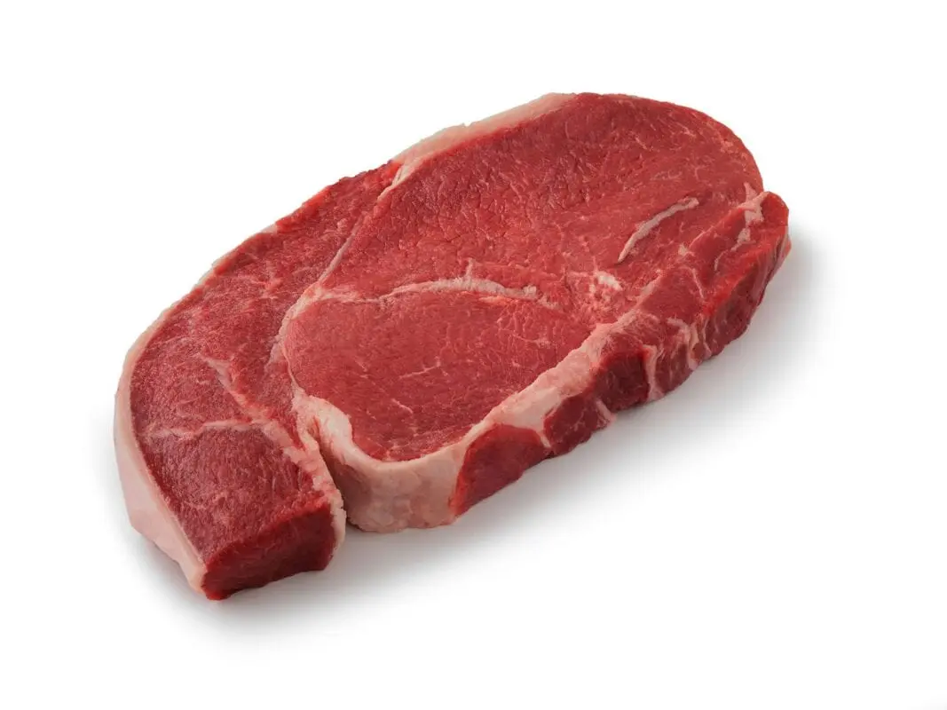 Beef, thick sirloin, steak, meat with fat removed to 0 ″, fried over fire